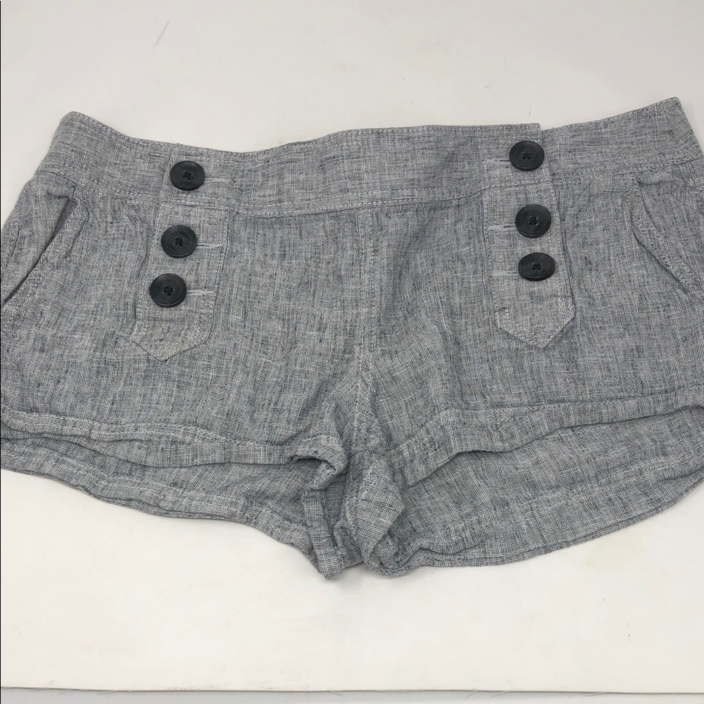 Express Gray Shorts with Button Detail